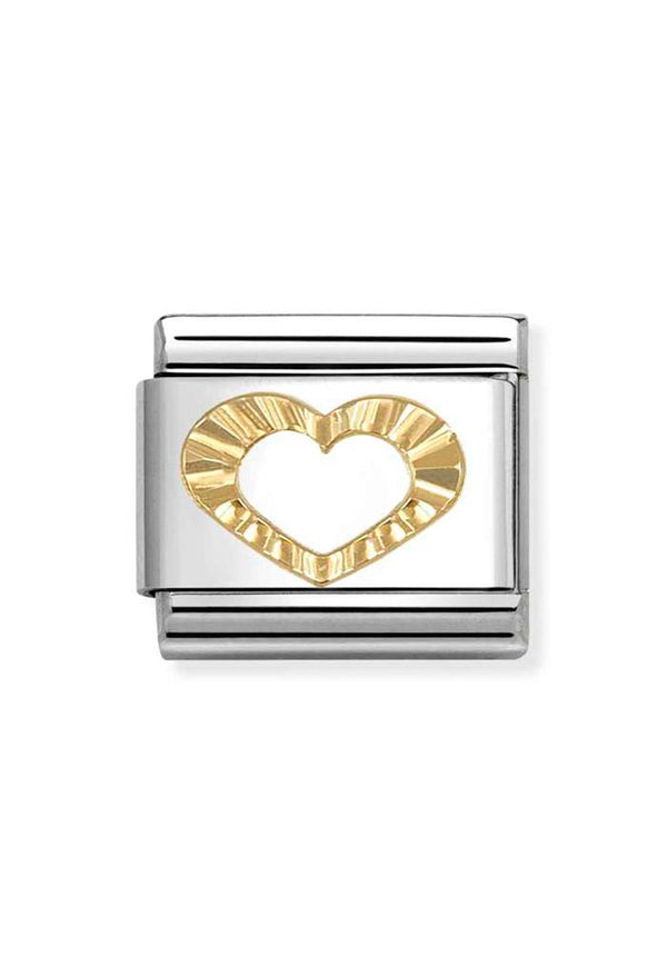 Composable Gold Diamond Cut Heart Charm 030149/63