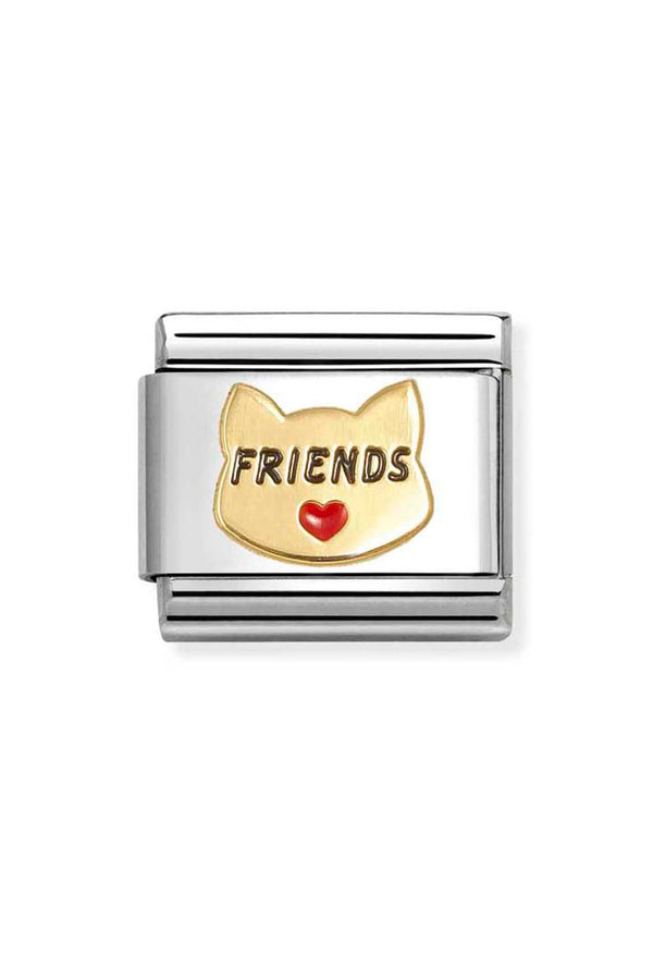 Composable Gold, Cats With Red Hearts Charm 030285/70