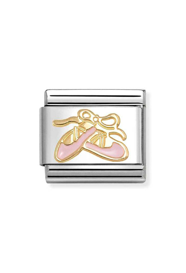 Composable Gold, Pink Ballet Shoes Charm 030285/76