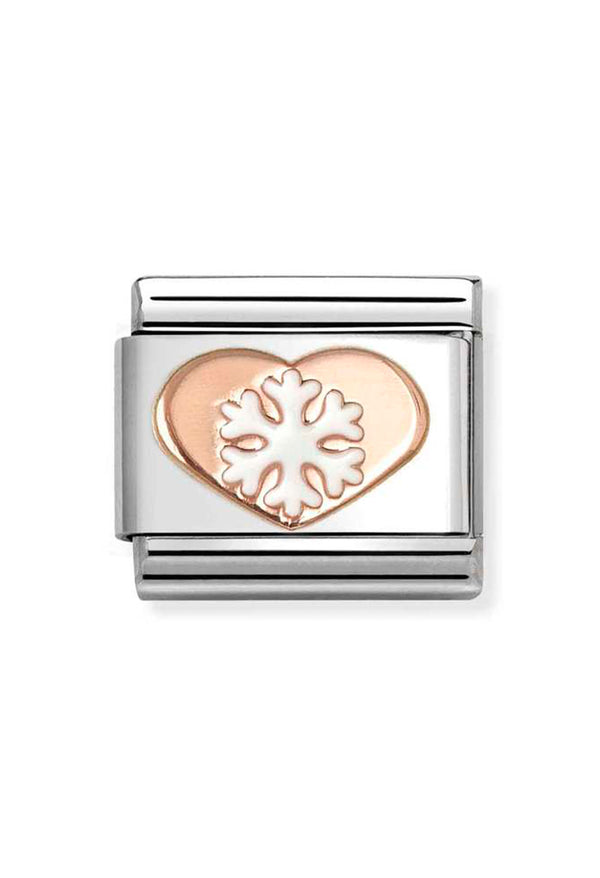 Composable Rose Gold 'Snowflake Heart' Charm 430202/45