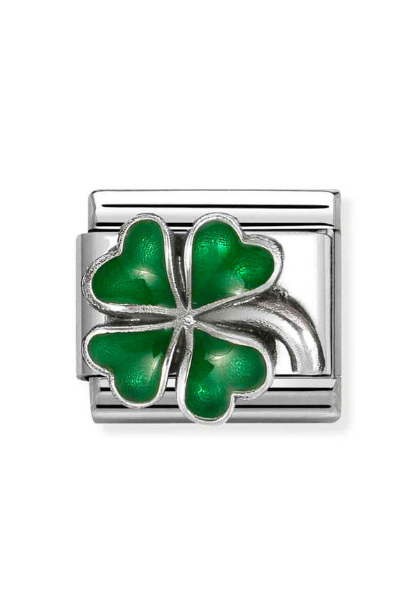 Nomination Composable Silver Green Four-Leaf Clover Charm