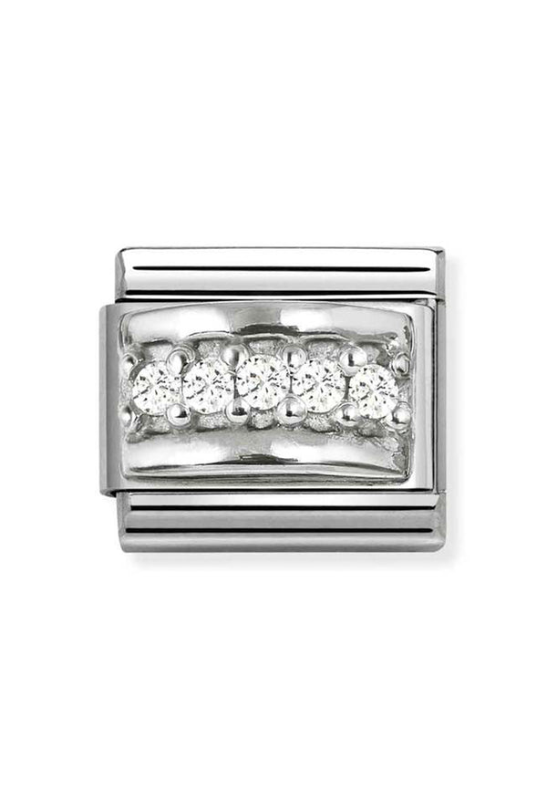 Composable Silver 5 CZ Domed Charm 330304/50