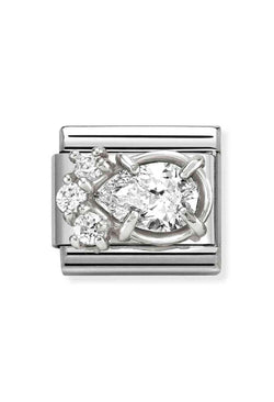 Composable Silver CZ Teardrop Charm 330329/01