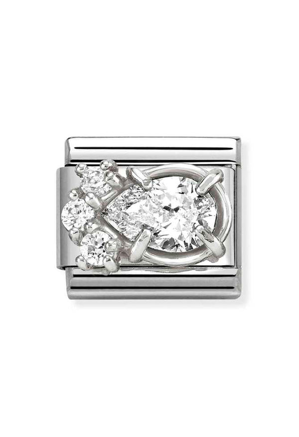 Composable Silver CZ Teardrop Charm 330329/01