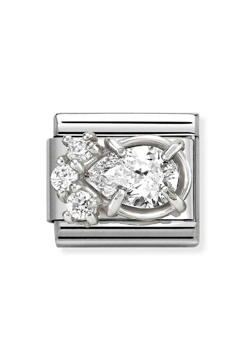 Composable Silver CZ Teardrop Charm 330329/01