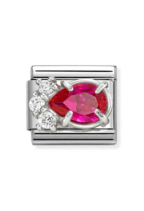 Composable Silver, Red CZ Teardrop Charm 330329/02