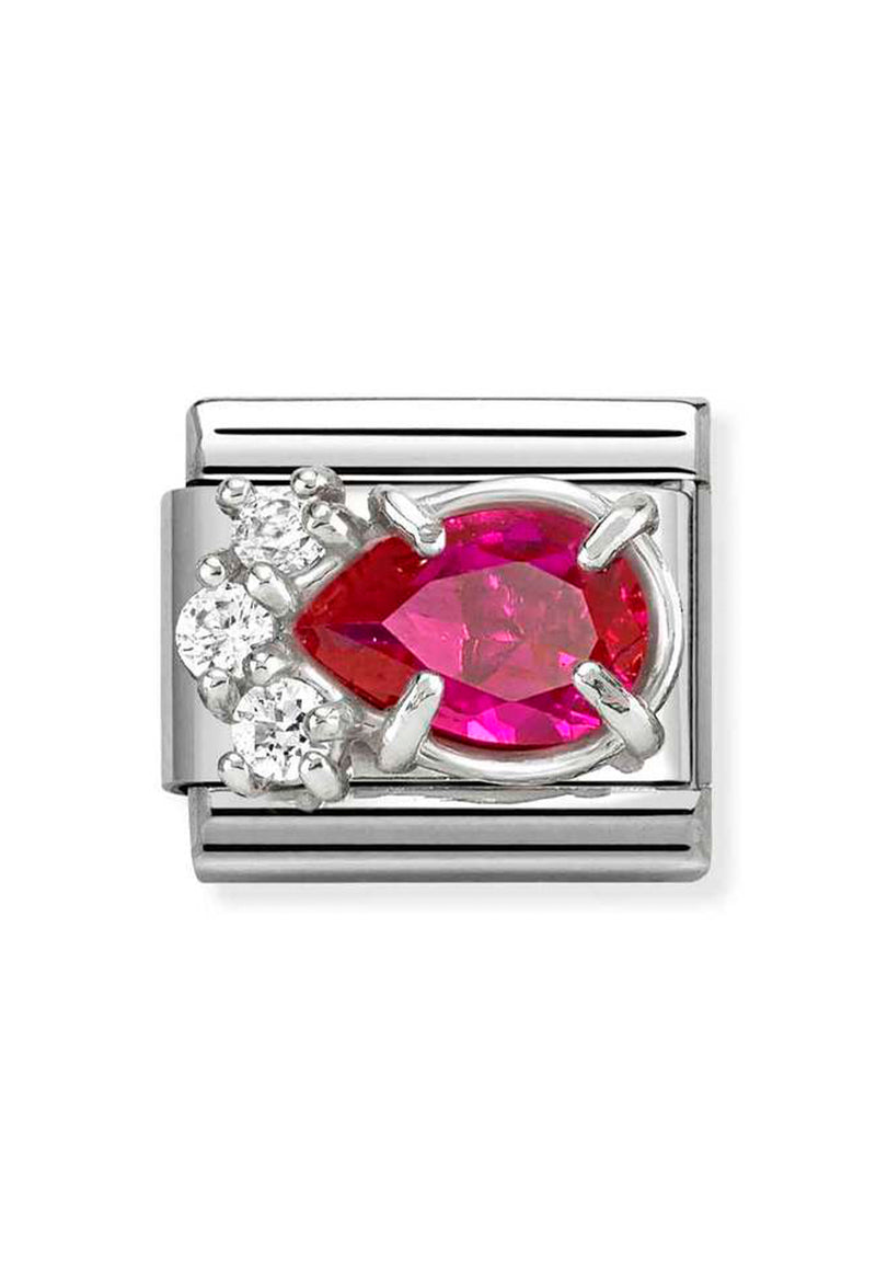 Composable Silver, Red CZ Teardrop Charm 330329/02
