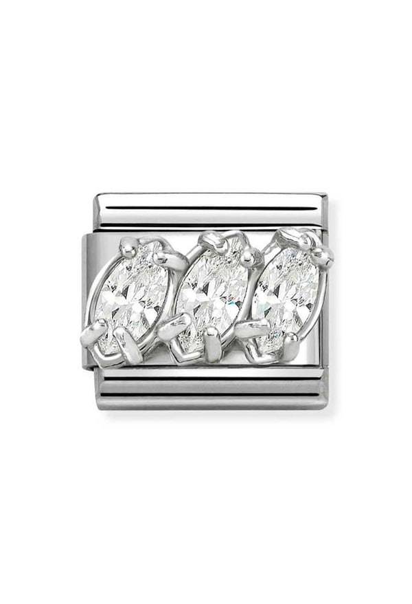 Composable Silver, CZ Trilogy Charm 330329/05