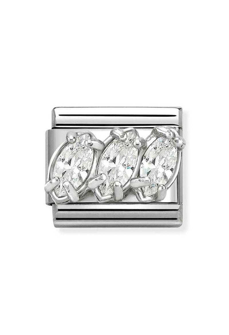 Composable Silver, CZ Trilogy Charm 330329/05