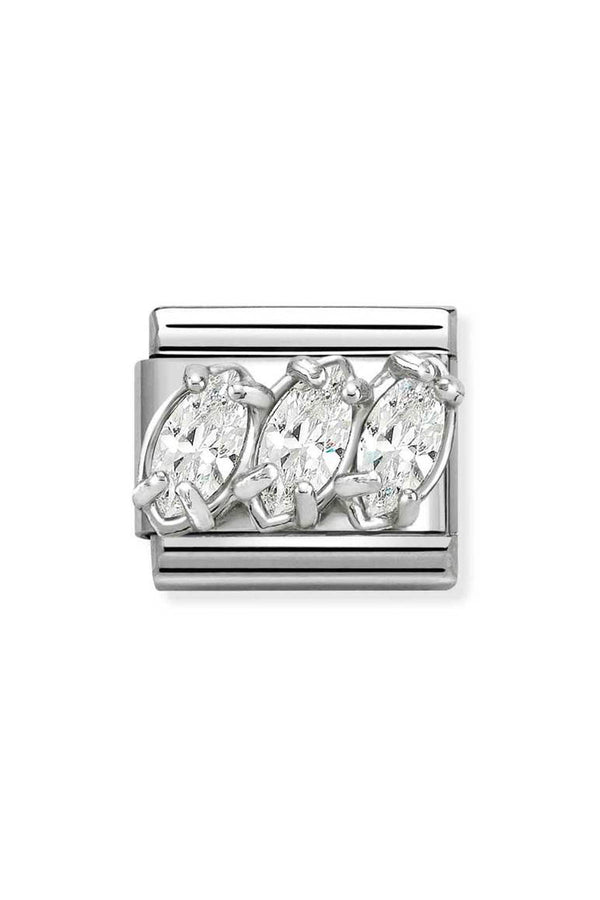 Composable Silver, CZ Trilogy Charm 330329/05