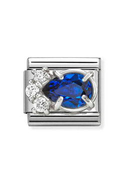 Composable Silver, Blue CZ Teardrop Charm 330329/06