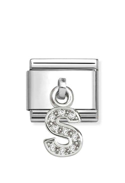 Nomination Composable Silver Initial 'S' CZ Drop Charm