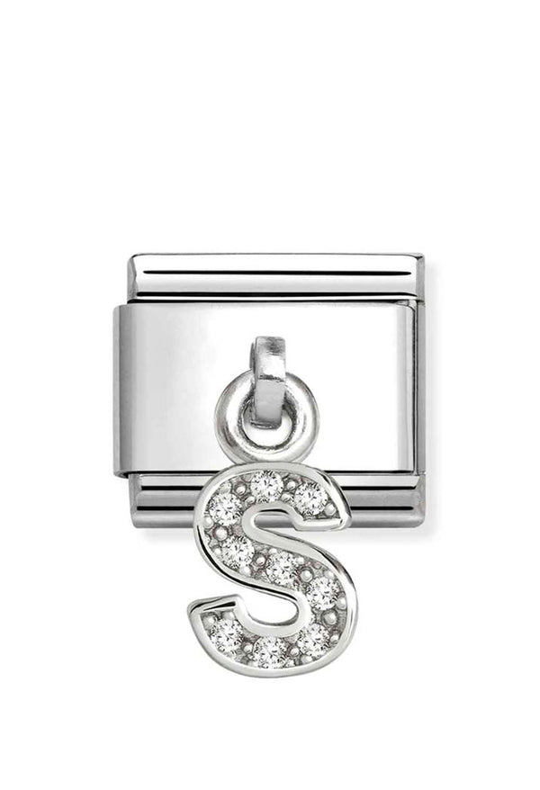 Nomination Composable Silver Initial 'S' CZ Drop Charm