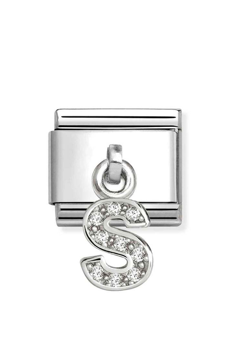 Nomination Composable Silver Initial 'S' CZ Drop Charm