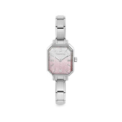 Paris Rectangular Pink Gradient Glitter Dial Watch 076037/034