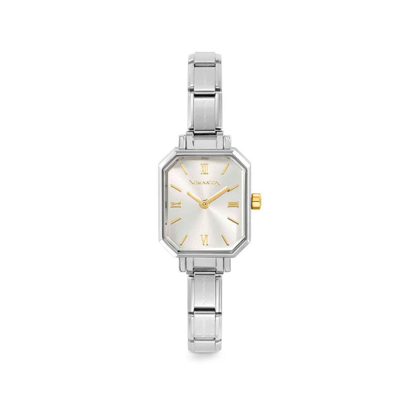 Paris Rectangular, Silver Gold Tone Detail Dial Watch 076039/017