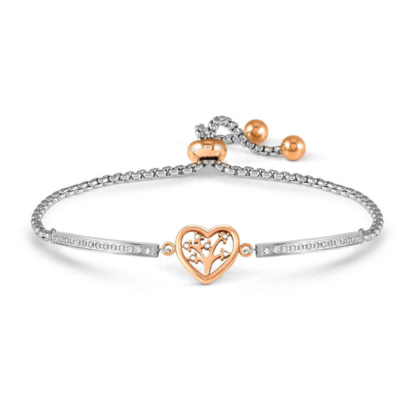 Milleluci Refined Edition-Tree Of Life CZ Bracelet-Stainless Steel/Rose Gold Plated