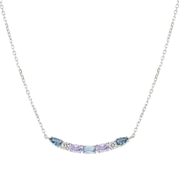 Colour Wave Mixed Blue, Lavender CZ Necklace