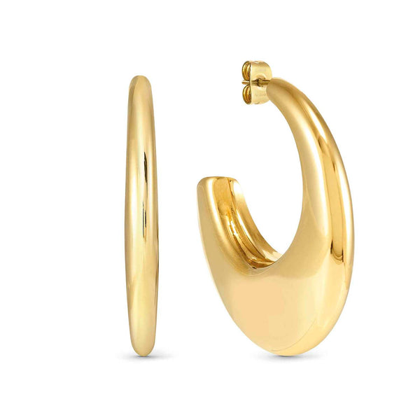 Ecclettica Large Golden Half Hoop Earrings
