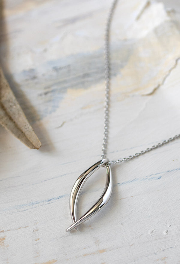 Kit Heath Entwine Twine Twist Link Necklace in Silver