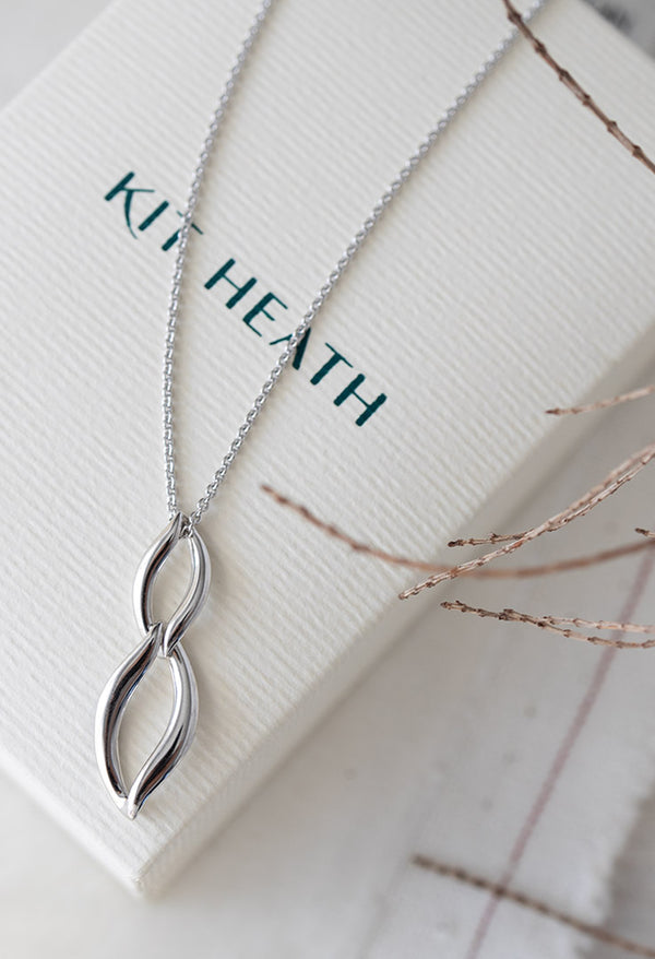 Kit Heath Entwine Twine Link Duo Link Necklace in Silver