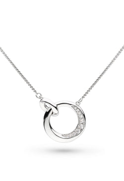 Kit Heath Bevel Cirque Link Pave CZ Necklace in Silver
