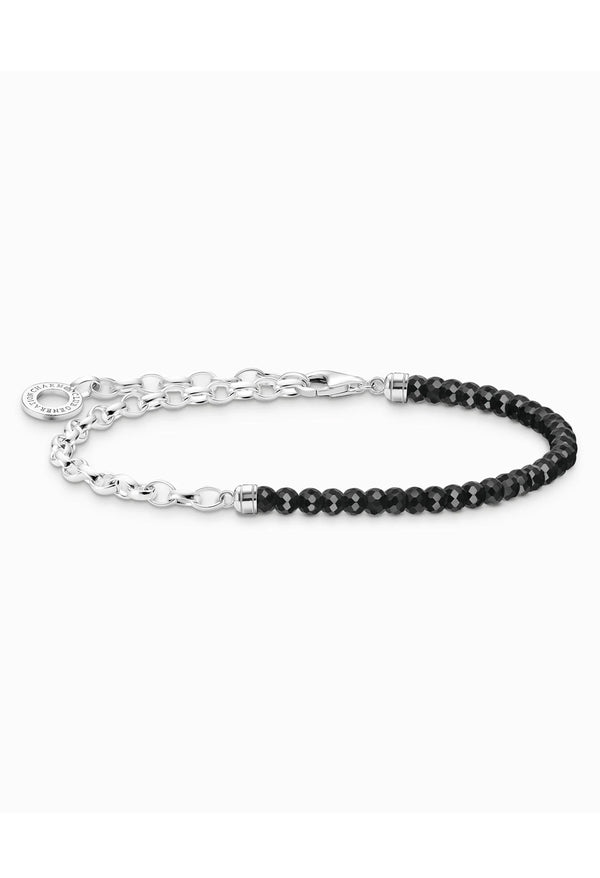 Thomas Sabo Onyx Bead and Silver Chain Bracelet
