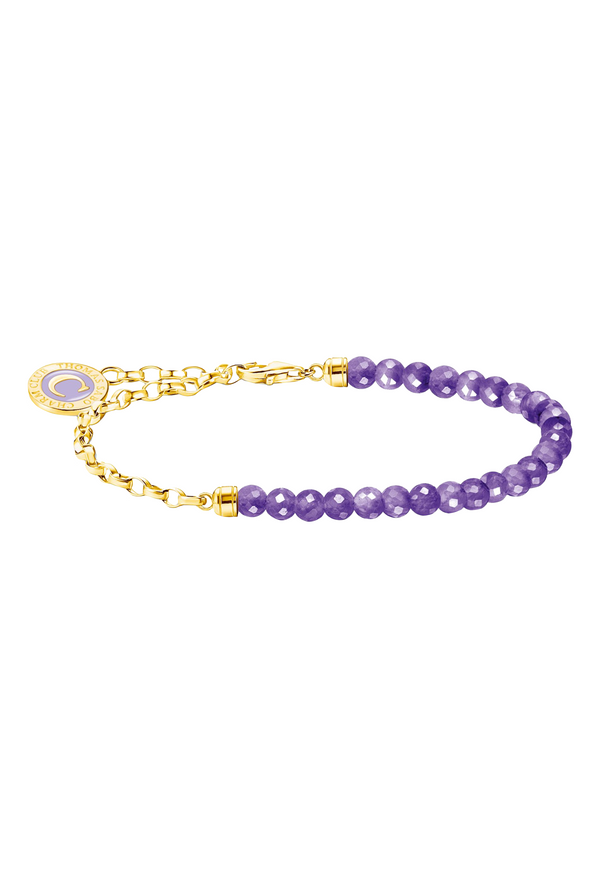 Thomas Sabo Imitation Amethyst & Silver Members Charm Bracelet Silver Gold Plated