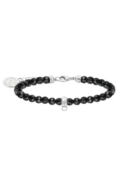 Thomas Sabo Charmista Small Black Onyx Bead Bracelet in Silver