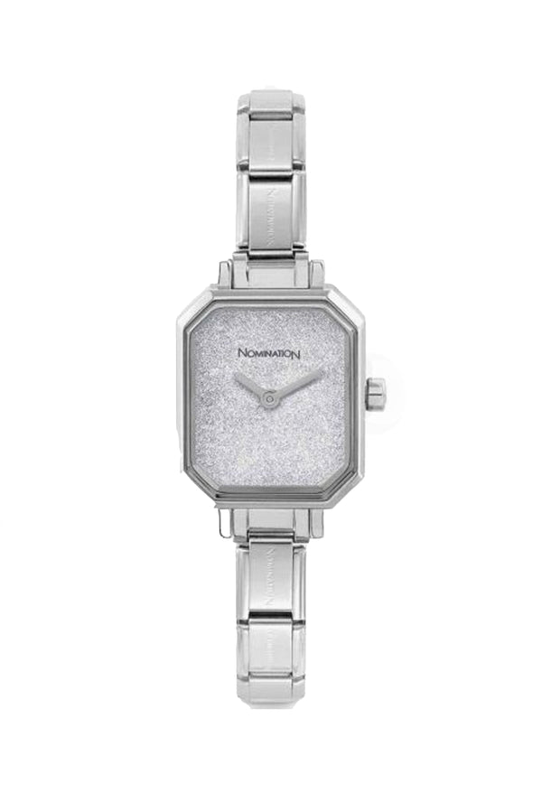 The Nomination Ladies Paris Rectangular Watch, a silver metal watch from Nomination Italy, available at OD’s Jewellers in St Helens.