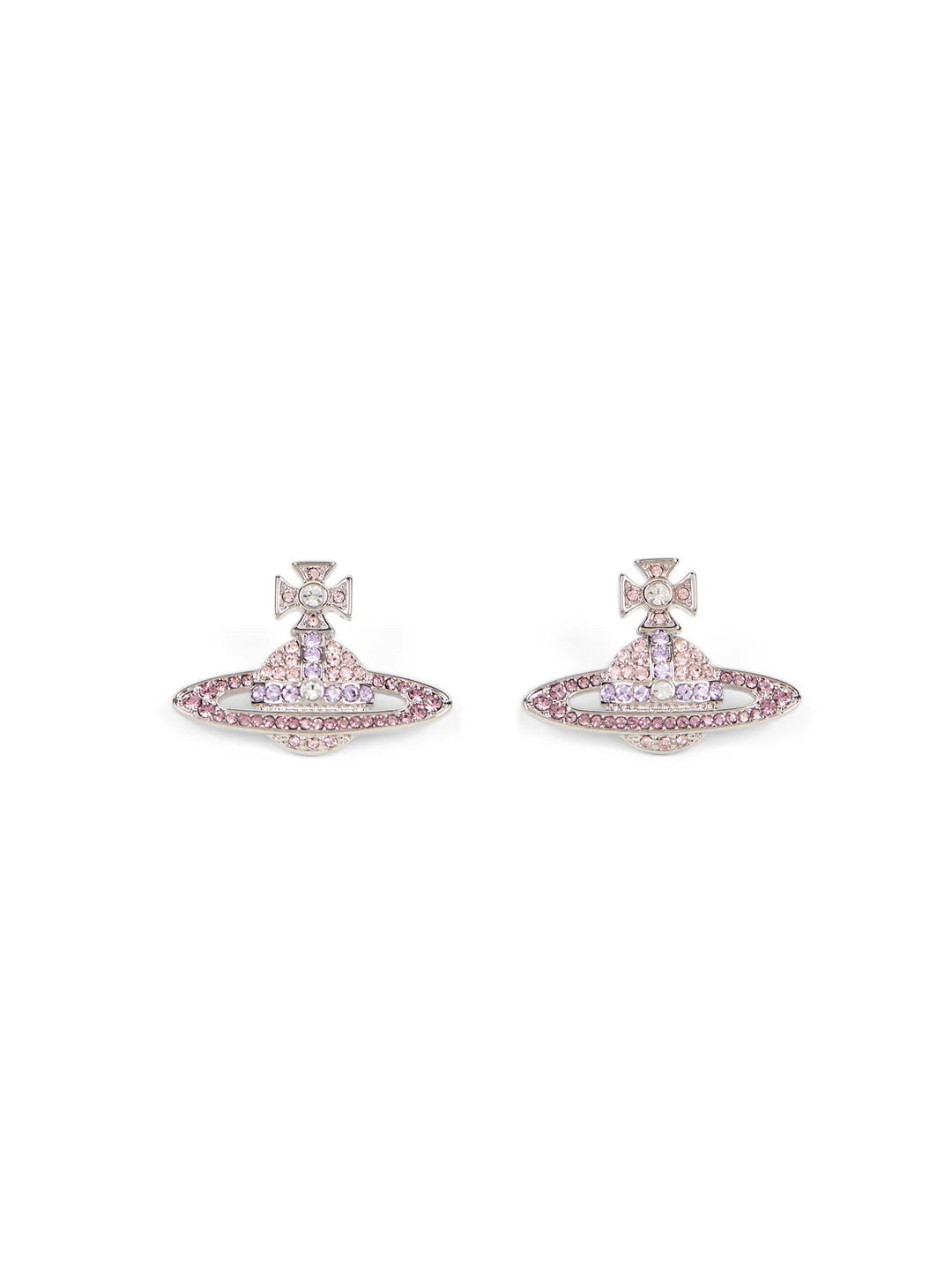 Vivienne Westwood Vintage Rose, Violet, Light Amethyst Kika Earrings Platinum Plated