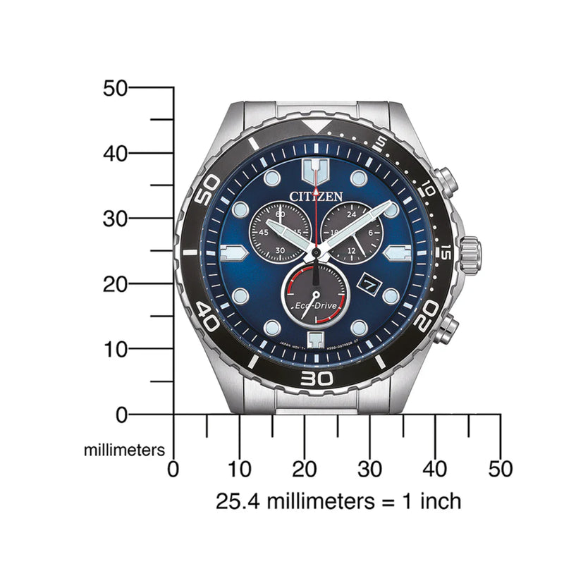 Citizen Mens Blue Dial Chronograph Bracelet Watch AT2560-84L