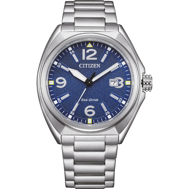 Citizen Mens Eco-Drive Blue Dial Bracelet Watch AW1571-76L