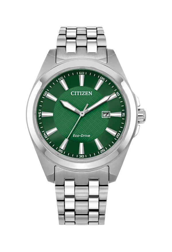 Citizen Gents Eco-Drive Green Dial Stainless Steel Bracelet Watch
