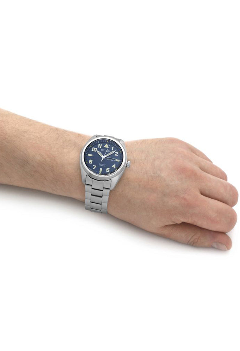 Citizen Gents Eco-Drive Super Titanium Blue Dial Bracelet Watch