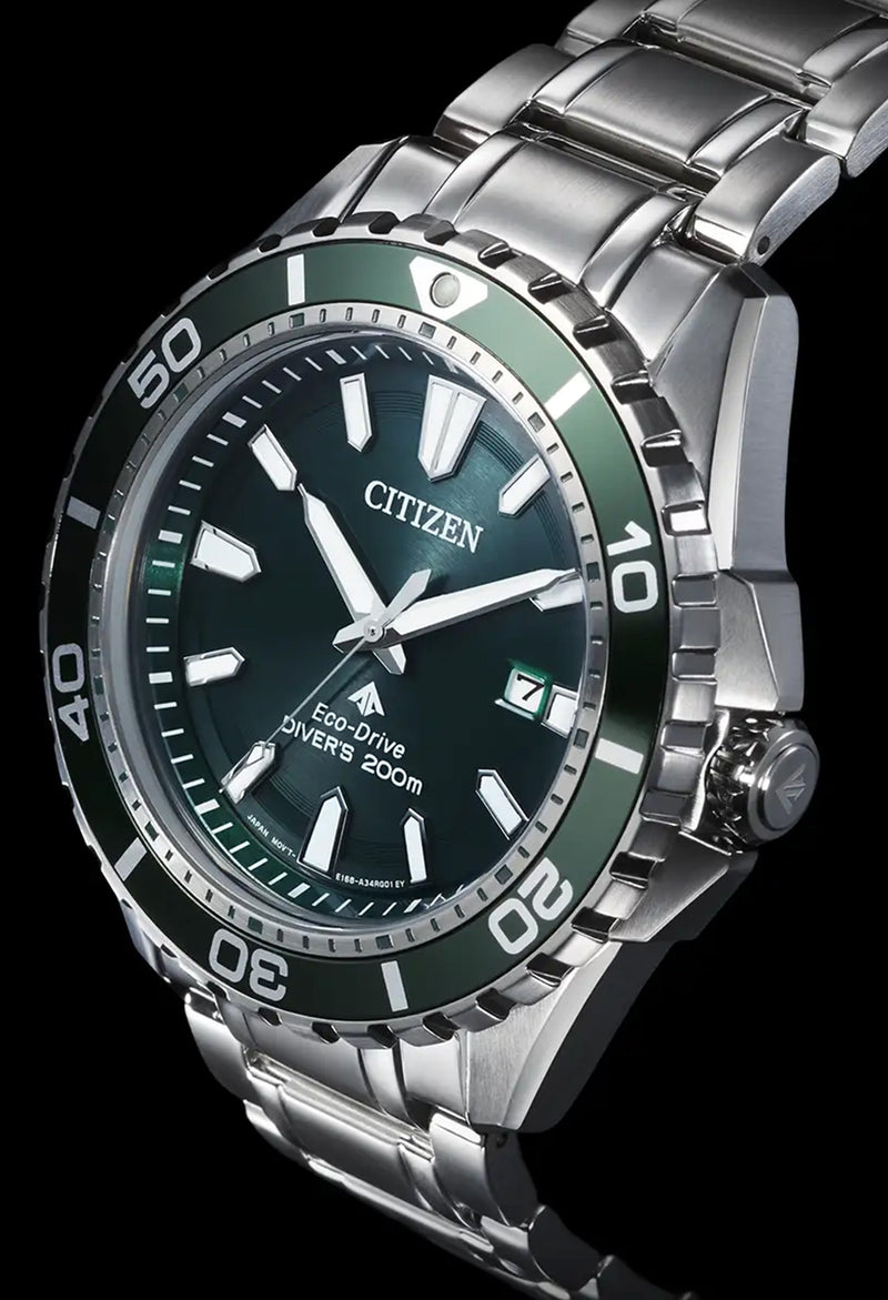 Citizen Gents Eco-Drive Promaster Green 200m Divers Stainless Steel Bracelet Watch