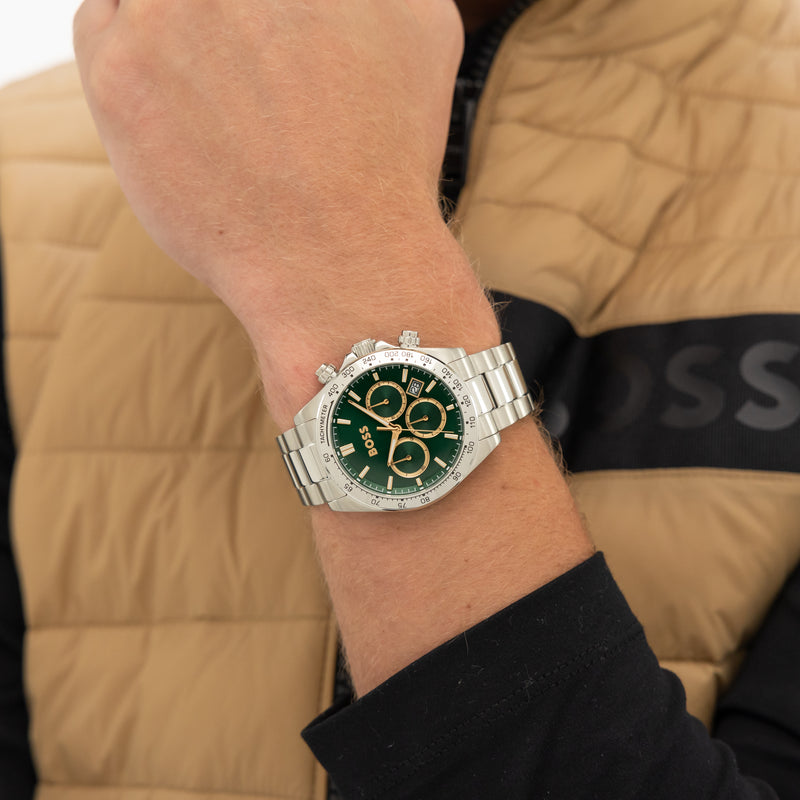 Mens Stainless Steel Hero 2.0, Green Dial, Bracelet Watch 1514268