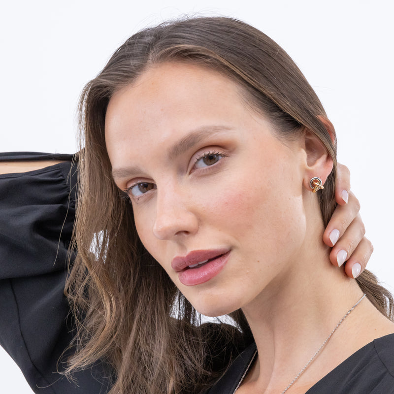 Three Colour Harmonie Interlocking Circle Earrings 1580773