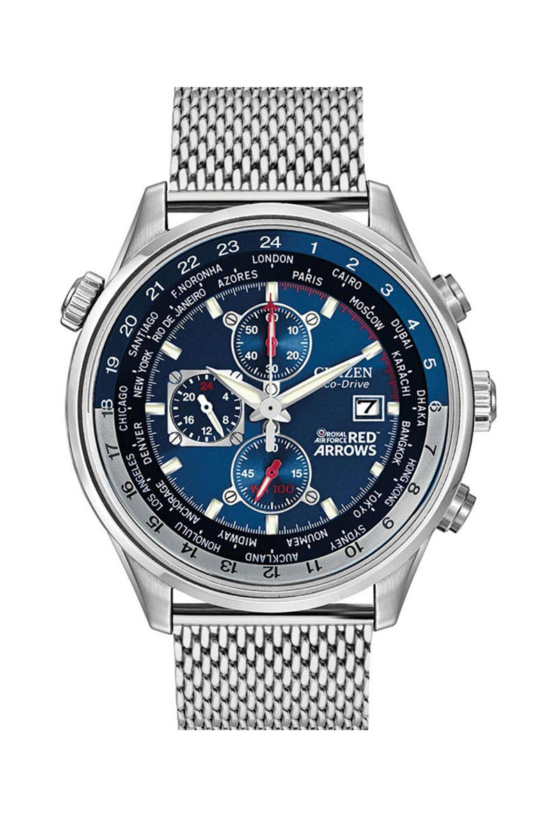 Citizen Gents Stainless Steel Eco-Drive Red Arrows Blue Chronograph Bracelet Watch