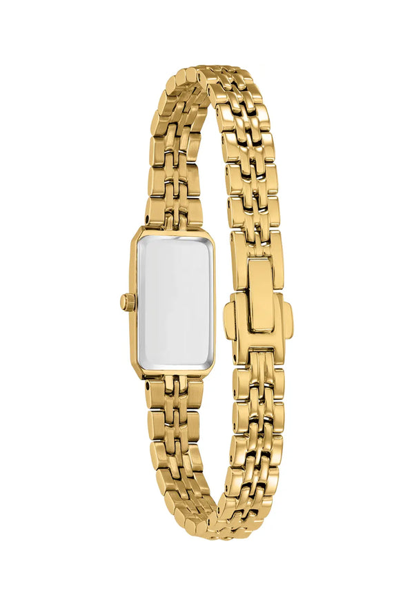 Citizen Ladies Rectangular Silhouette Eco-Drive Gold Plated Bracelet Watch