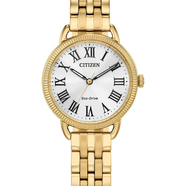 X Citizen Quartz Ladies watch. SS and Gold plated. White face, Roman numeral EM1162-52A Female Stainless steel white Citizen Onlineshop main image 3