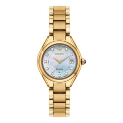 Citizen Ladies Eco-Drive Silhouette Mother Of Pearl Crystal Dial Bracelet Watch