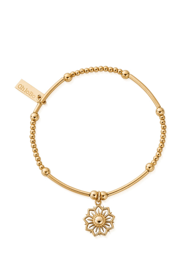 ChloBo Cute Mini Sun Mandala Bracelet Silver Gold Plated