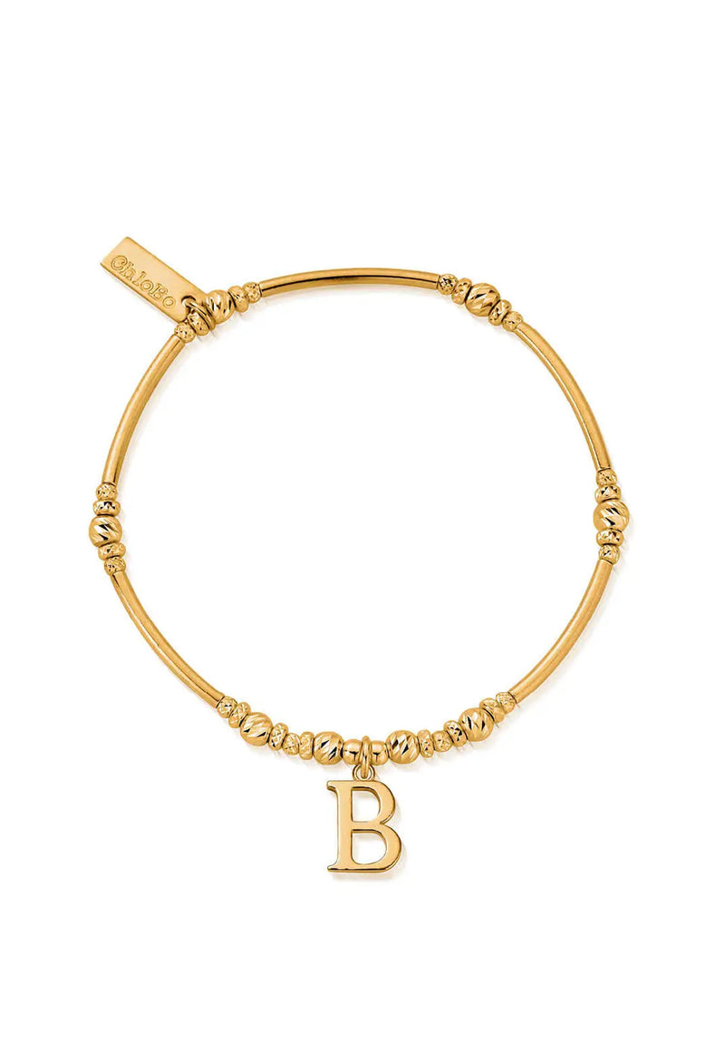 ChloBo Iconic Initial B Bracelet in Silver Gold Plated