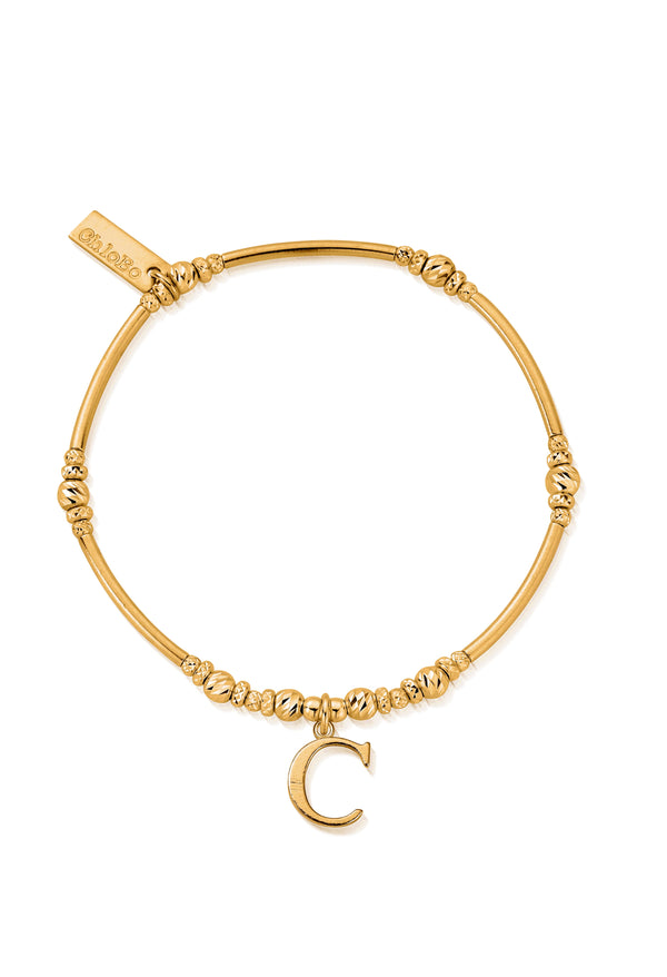ChloBo Iconic Initial C Bracelet Silver Gold Plated
