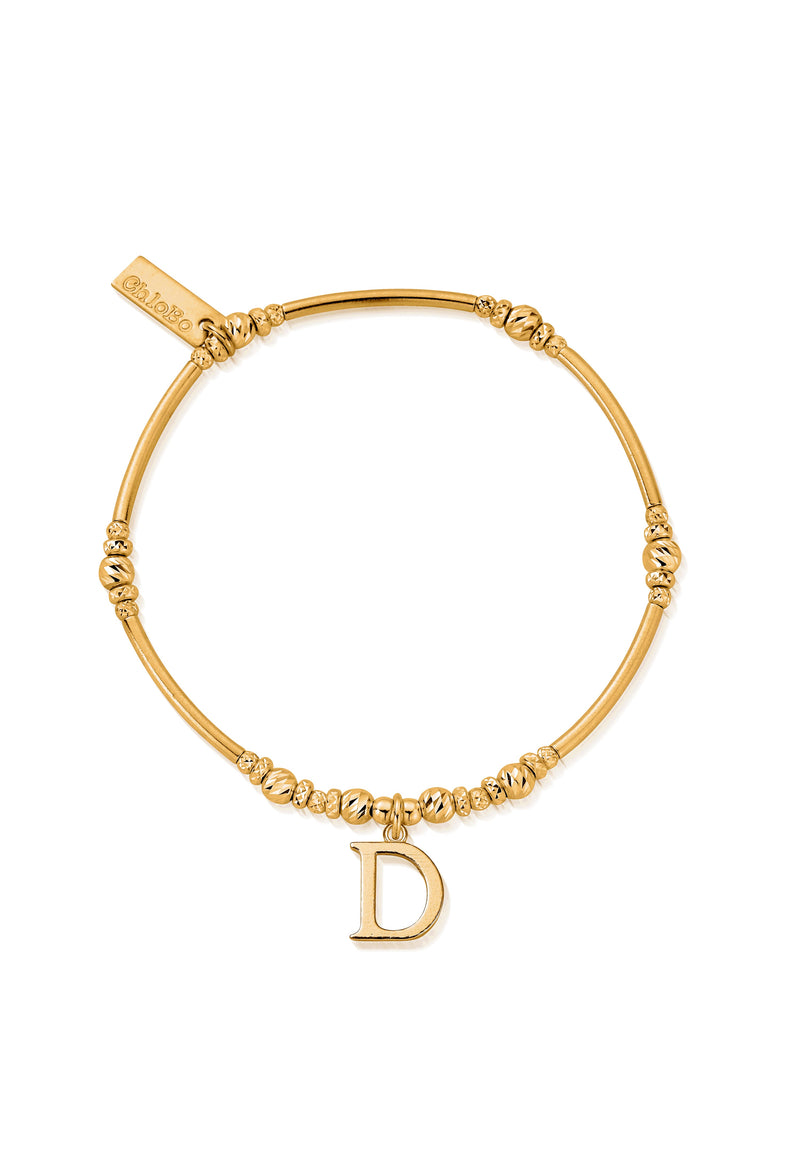 ChloBo Iconic Initial D Bracelet Silver Gold Plated
