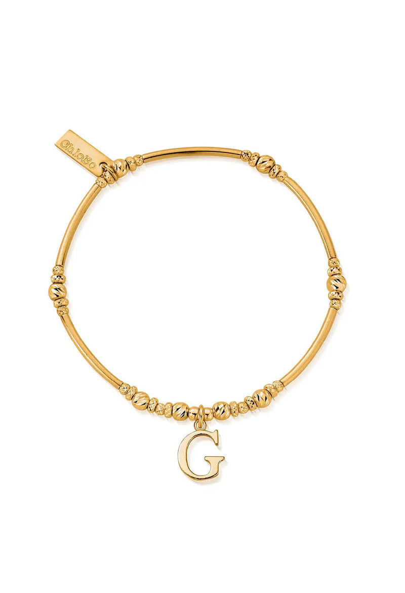 ChloBo Iconic Initial G Bracelet Silver Gold Plated