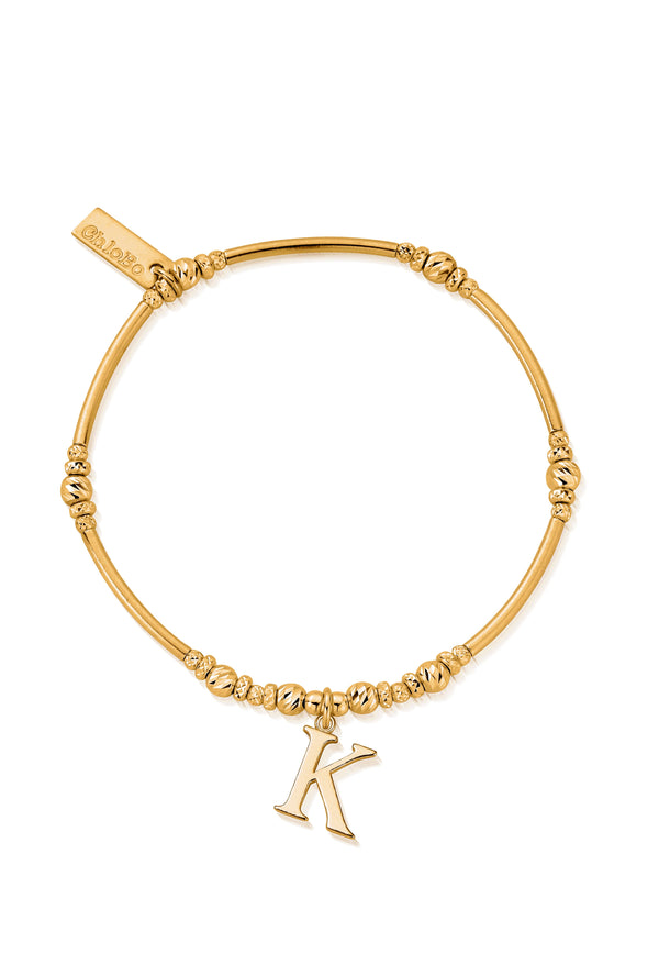 ChloBo Iconic Initial K Bracelet Silver Gold Plated