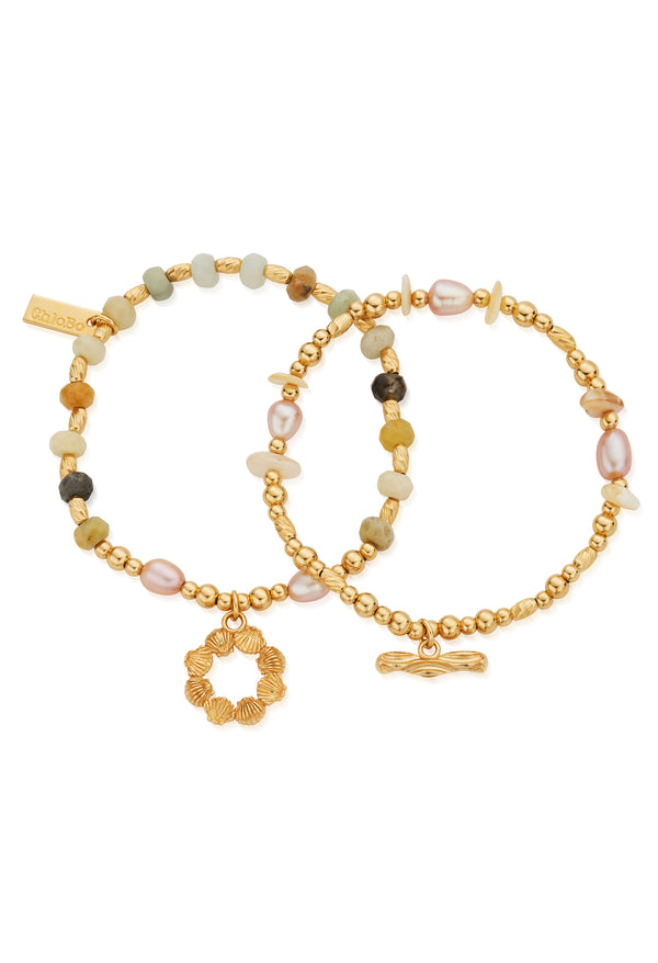 ChloBo Peace Balance Bracelets 2 Sterling Silver Gold Plated