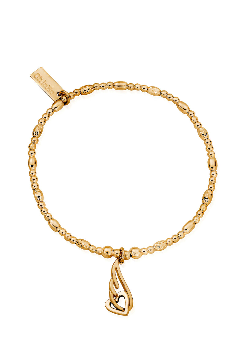 ChloBo Interlocking Heart & Angel Wing Bracelet Silver Gold Plated *